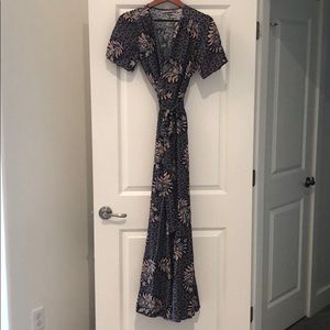 Anthropologie Odell’s purple flower wrap dress